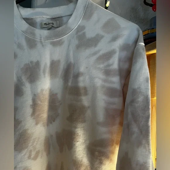 Madewell Spiral Tie-Dye Sweatshirt in Cream and Brown - Picture 4 of 6